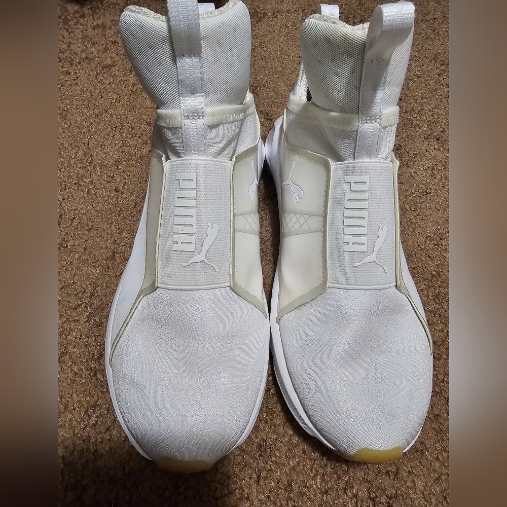 Puma White Slip-On Sneakers